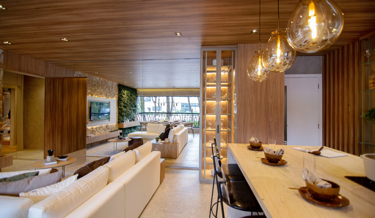 ledge-decorado-integração sala de estar e cozinha